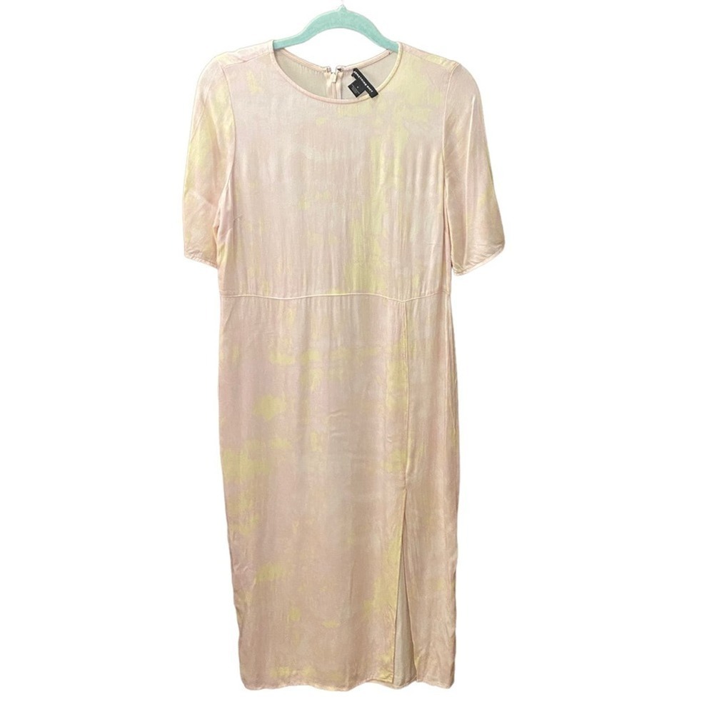 Something Navy Pink Tie Dye Marble Dress Small